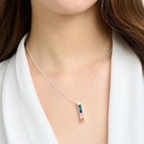 925 Sterling Silver Rectangle CZ Necklace - 2 Options - 2 Colours