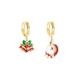925 Sterling Silver Christmas Hoop Hanging Earrings - 14 Options