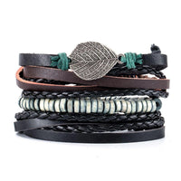 Multi Strand Leather Braided Bracelet - 23 Options