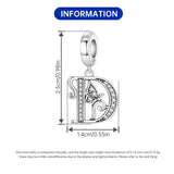 925 Sterling Silver CZ Butterfly/Letter Hanging Charm