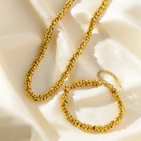 Stainless Steel Metal 2-Colour Necklace/Bracelet/Set - 2 Designs