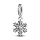 925 Sterling Silver Ornate Snowflake Hanging Charm
