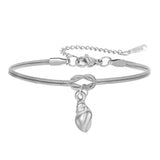 Stainless Steel Sea Themed Love Knot Snake Chain Bracelet - 2 Colours - 3 Options
