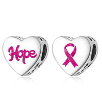 925 Sterling Silver Pink Ribbon/Hope Charm - 5 Options