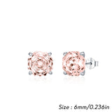 925 Sterling Silver Rose Cut Cubic Zirconia Stud Earrings - 10 Colours