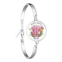 Glass 18mm Mental Health /Positivity Bracelet - 32 Options