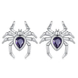 925 Sterling Silver Spider/Skull Cubic Zirconia Earrings - 4 Options