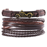 Multi Strand Leather Braided Bracelet - 23 Options