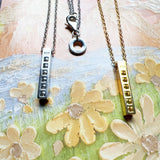 925 Sterling Silver Rectangle CZ Necklace - 2 Options - 2 Colours