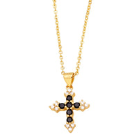 Fashion Gold Plated Crystal Cross Necklace - 6 Options