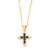 Fashion Gold Plated Crystal Cross Necklace - 6 Options