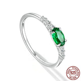 925 Sterling Silver Oval CZ Ring - 2 Colours