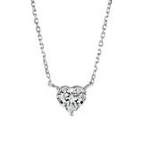 925 Sterling Silver Elegant Heart Cubic Zirconia Necklace - 2 Colours