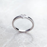 925 Sterling Silver Pave Love Heart Ring