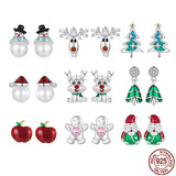 925 Sterling Silver Christmas Stud Earrings - 9 Options
