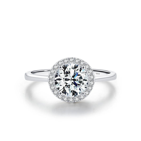 925 Sterling Silver Round Geometric CZ Ring