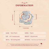 925 Sterling Silver Rose Gold Accent Rose Bead Charm