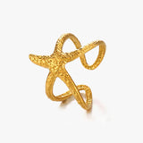 Stainless Steel Sea Themed Open Ring - 6 Options