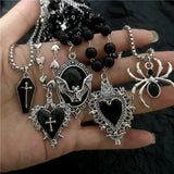 Fashion Gothic Black Pendant Black Necklace - 6 Options
