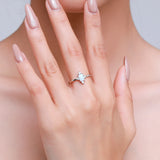 925 Sterling Silver Opal Crown Ring