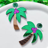 Fashion Acrylic Palm Tree Earrings - 2 Colours