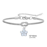 Stainless Steel Flower Knot Double Snake Chain Bracelet - 10 Options