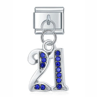 Stainless Steel Birthday Italian Charm - 3 Designs