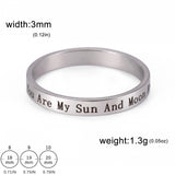 Stainless Steel Positive Words Inspirational Ring - 8 Options