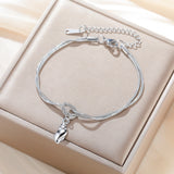 Stainless Steel Sea Themed Love Knot Snake Chain Bracelet - 2 Colours - 3 Options