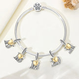 925 Sterling Silver CZ Number Heart Hanging Charm - 24 Options