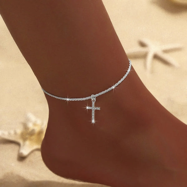 Fashion Sparkling Thin Chain Anklet - 4 Options