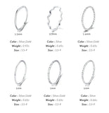 925 Sterling Silver Simple Stackable Dainty Ring - 11 Designs