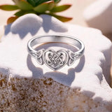 Fashion Love Heart Celtic Knot Ring