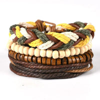 Multi Strand Leather Braided Bracelet - 23 Options