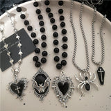 Fashion Gothic Black Pendant Black Necklace - 6 Options