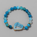 Handmade Natural Druzy Quartz Crystal Bracelet - 5 Options