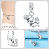 925 Sterling Silver Cute Elephant Hanging Charm