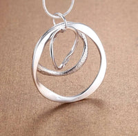 925 Sterling Silver Three Circle Necklace - 8 Lengths