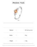 925 Sterling Silver Geometric Champagne & Clear Ring