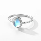 925 Sterling Silver Teardrop Moonstone Ring