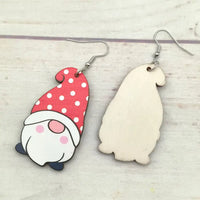 Cute Heart/Gnome/Valentine Wooden Dangle Earrings - 34 Options