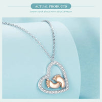 925 Sterling Silver Heart Footprint Necklace