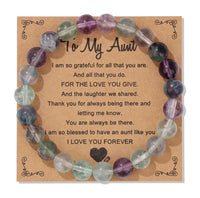 Natural Stone Family Themed Bead Bracelet - 3 sizes - 33 Options