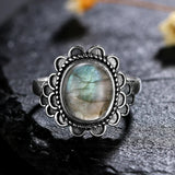 925 Sterling Silver Natural Labradorite Ring - 27 Options