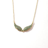Stainless Steel Full Pave Angel Wing Necklace - 11 Options