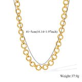 Stainless Steel Asymmetric Gold Colour Necklace - 9 Options