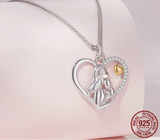 925 Sterling Silver Mother and Child Heart Necklace