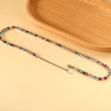 Stainless Steel Crystal Tennis Necklace - 6 Options