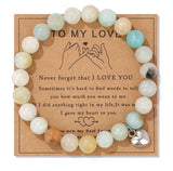Natural Stone Family Themed Bead Bracelet - 3 sizes - 33 Options