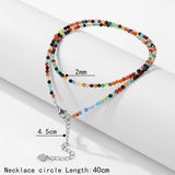 Fashion Faceted 2mm Natural Stone Bead Necklace - 31 Options